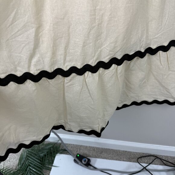 Petal & Pup Yana Maxi Dress Cream Black Cotton Tiered Trim Summer Midi Size S - Picture 6 of 12